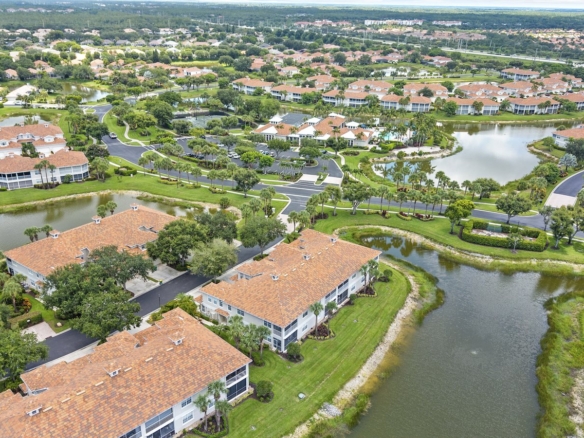 Aerial view of Naples, Florida neighborhoods, lakes and golf communities illustrating the 2026 housing market