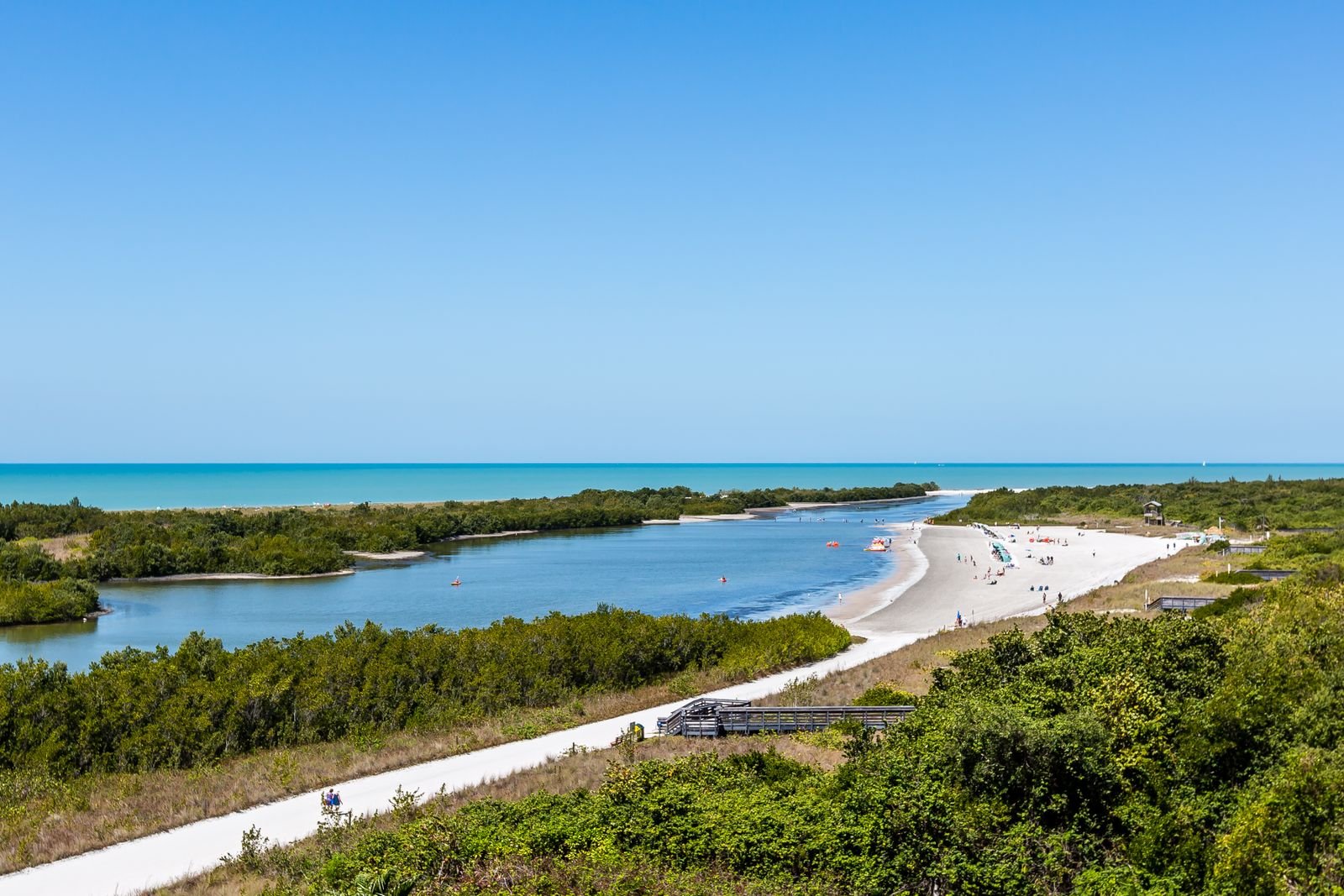 Aerial view of Tigertail Beach on Marco Island, Florida